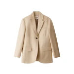 ME+EM ME+EM Icon Oversized Blazer in Warm Stone - Jackets - Intelligent British Fashion at Coveti
