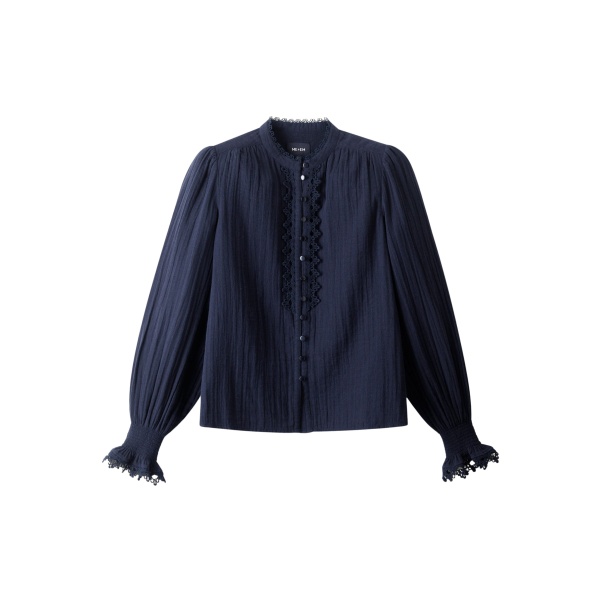 ME+EM ME+EM In-The-Details Blouse in Navy - Tops - Intelligent British Fashion at Coveti
