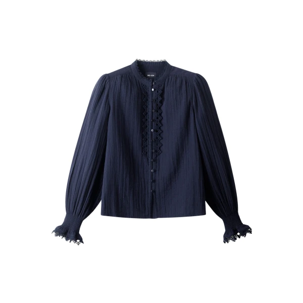 ME+EM ME+EM In-The-Details Blouse in Navy - Tops - Intelligent British Fashion at Coveti
