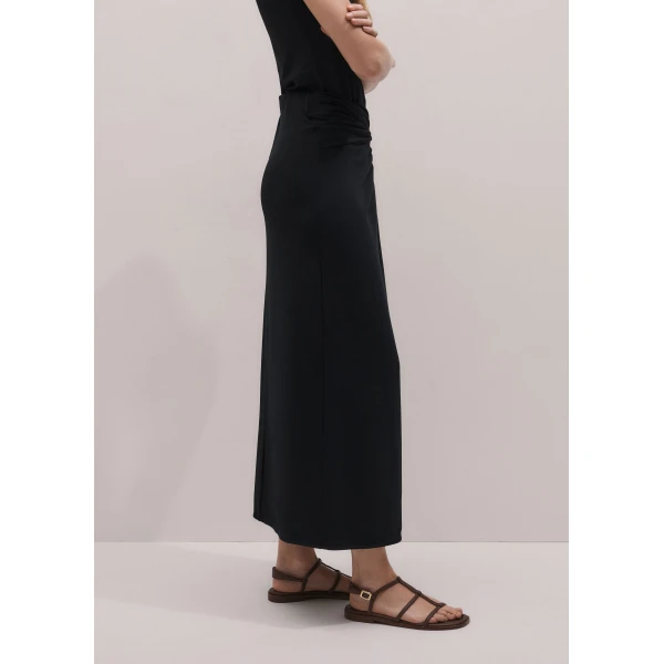 ME+EM ME+EM Knot Detail Maxi Skirt in Black - Skirts - Intelligent British Fashion at Coveti