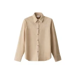 ME+EM ME+EM Luxe Straight Shirt in Pale Tan - Tops - Intelligent British Fashion at Coveti