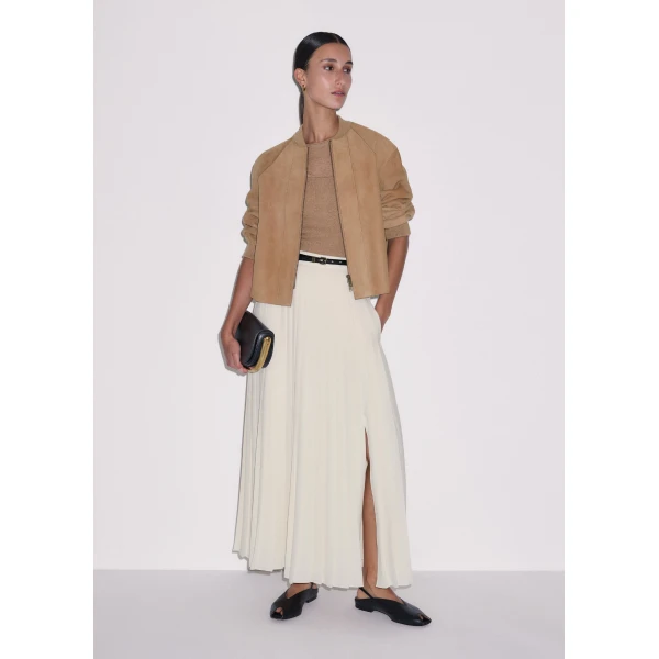 ME+EM ME+EM Luxe Swing Jacket in Pale Tan - Jackets - Intelligent British Fashion at Coveti