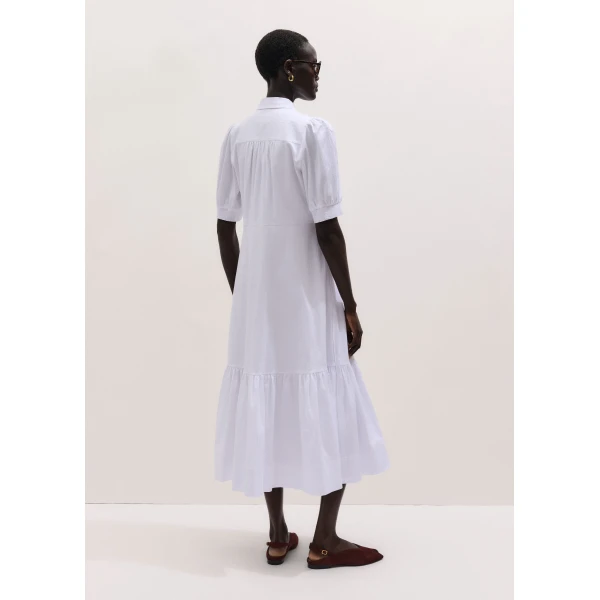 ME+EM ME+EM Midi Shirt Dress in Soft White - Dresses - Intelligent British Fashion at Coveti