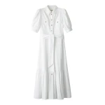 ME+EM ME+EM Midi Shirt Dress in Soft White - Dresses - Intelligent British Fashion at Coveti