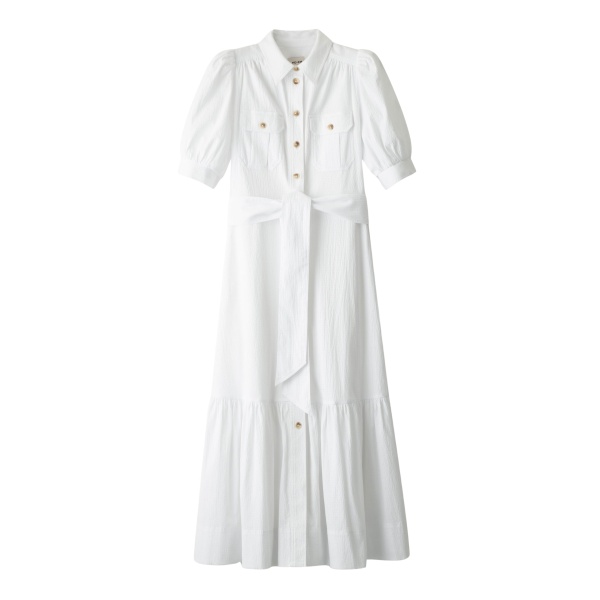 ME+EM ME+EM Midi Shirt Dress in Soft White - Dresses - Intelligent British Fashion at Coveti