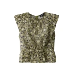 ME+EM ME+EM Peplum Blouse in Green/Multi - Tops - Intelligent British Fashion at Coveti