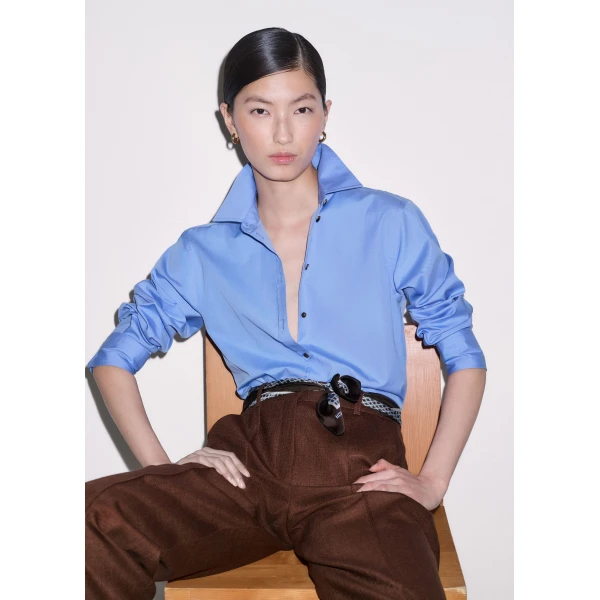 ME+EM ME+EM Perfectly Proportioned Shirt in Blue - Tops - Intelligent British Fashion at Coveti