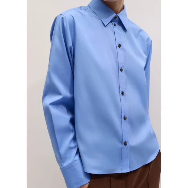 ME+EM ME+EM Perfectly Proportioned Shirt in Blue - Tops - Intelligent British Fashion at Coveti