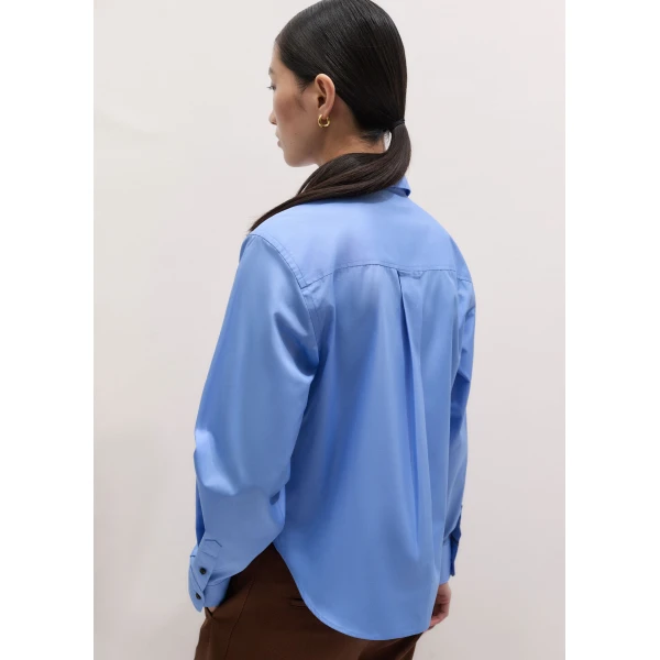 ME+EM ME+EM Perfectly Proportioned Shirt in Blue - Tops - Intelligent British Fashion at Coveti