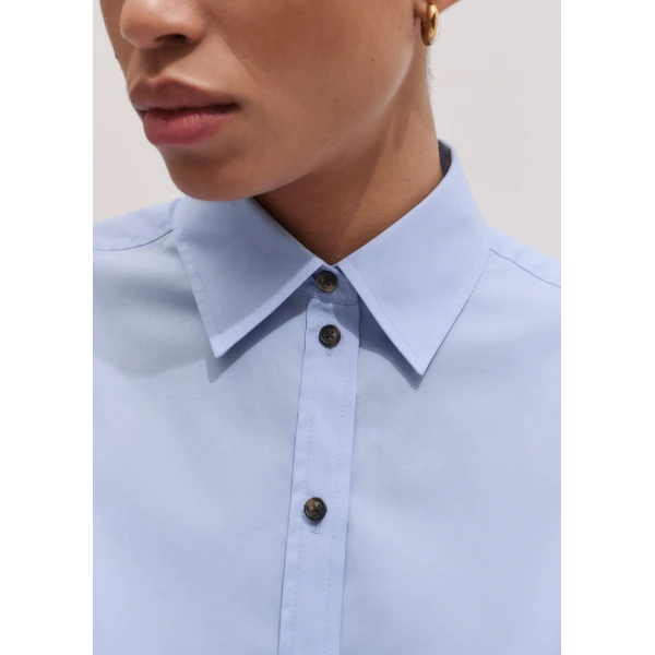 ME+EM ME+EM Perfectly Proportioned Shirt in Pale Blue - Tops - Intelligent British Fashion at Coveti