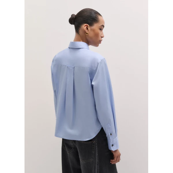 ME+EM ME+EM Perfectly Proportioned Shirt in Pale Blue - Tops - Intelligent British Fashion at Coveti