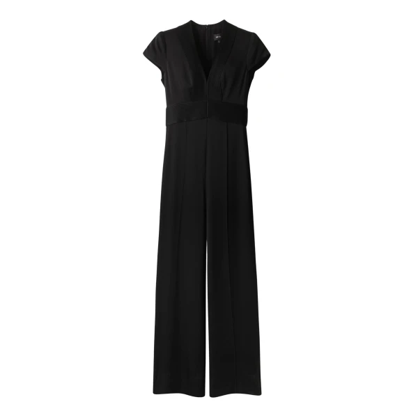 ME+EM ME+EM Pintuck Wide-Leg Jumpsuit in Black - Jumpsuit - Intelligent British Fashion at Coveti