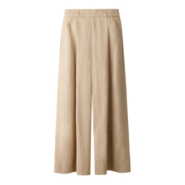 ME+EM ME+EM Pleat Wide-Leg Trouser in Warm Stone - Pants - Intelligent British Fashion at Coveti