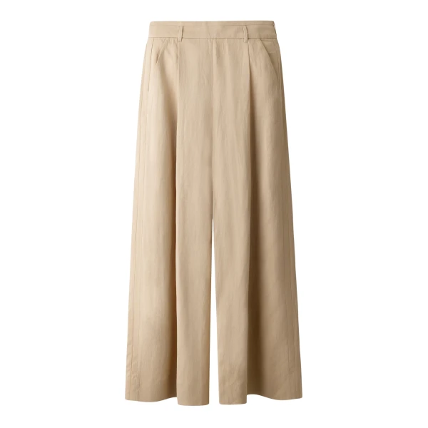 ME+EM ME+EM Pleat Wide-Leg Trouser in Warm Stone - Pants - Intelligent British Fashion at Coveti