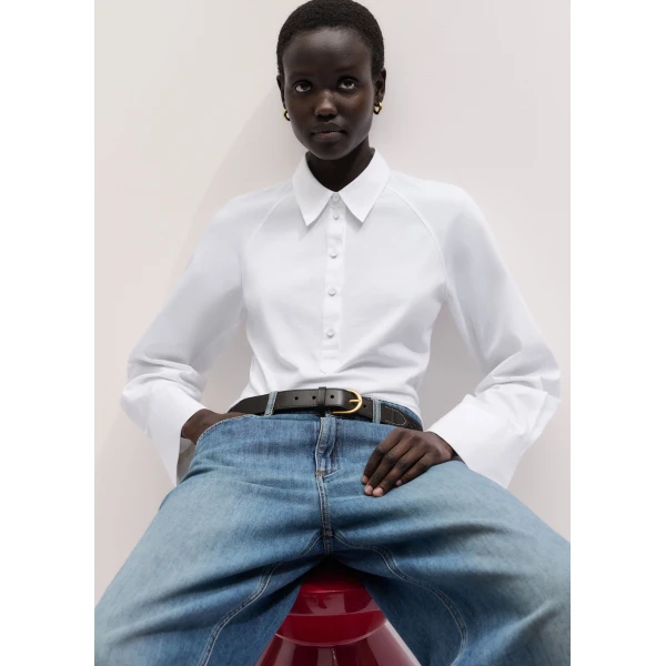 ME+EM ME+EM Raglan Layering Top in Fresh White - Tops - Intelligent British Fashion at Coveti
