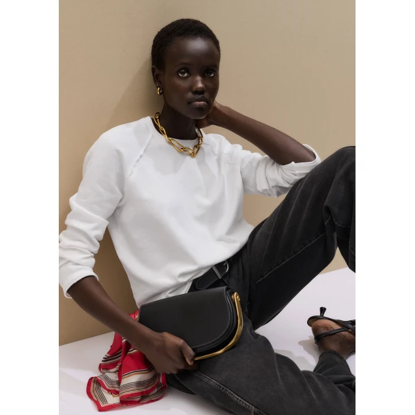 ME+EM ME+EM Raw Edge Sweatshirt in Soft White - Tops - Intelligent British Fashion at Coveti