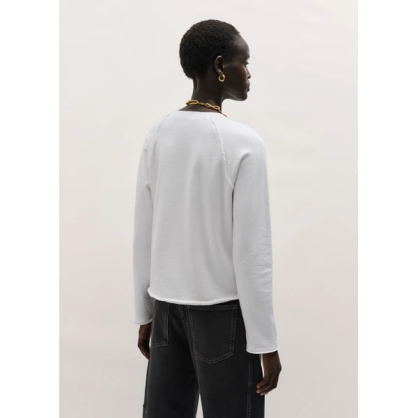 ME+EM ME+EM Raw Edge Sweatshirt in Soft White - Tops - Intelligent British Fashion at Coveti