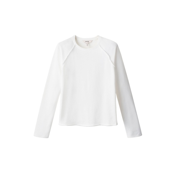 ME+EM ME+EM Raw Edge Sweatshirt in Soft White - Tops - Intelligent British Fashion at Coveti