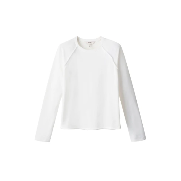 ME+EM ME+EM Raw Edge Sweatshirt in Soft White - Tops - Intelligent British Fashion at Coveti
