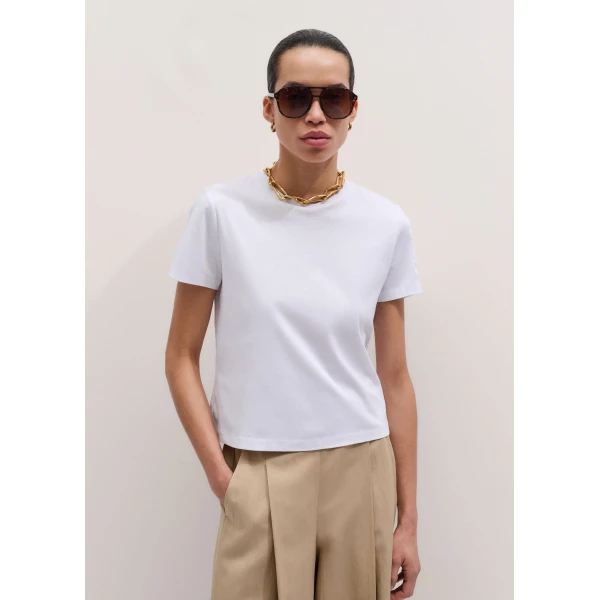 ME+EM ME+EM Relaxed Tee in Bright White - Tops - Intelligent British Fashion at Coveti