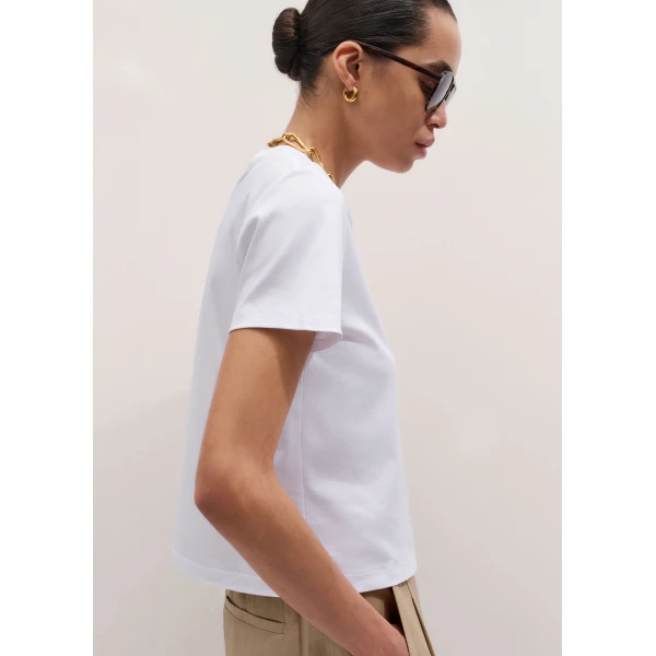 ME+EM ME+EM Relaxed Tee in Bright White - Tops - Intelligent British Fashion at Coveti