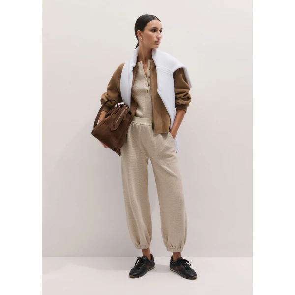 ME+EM ME+EM Relaxed Track Pant in Oatmeal - Pants - Intelligent British Fashion at Coveti
