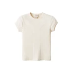 ME+EM ME+EM Rib Slim Tee in Cream - Tops - Intelligent British Fashion at Coveti