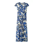 ME+EM ME+EM Ruched Maxi Dress in Blue Multi - Dresses - Intelligent British Fashion at Coveti