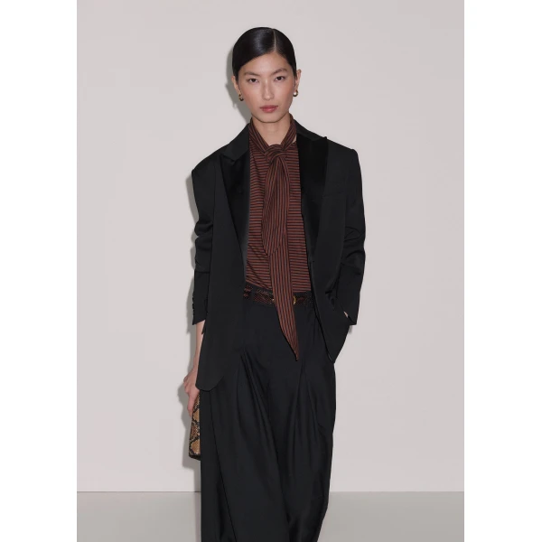 ME+EM ME+EM Scarf Neck Tank in Pecan Brown/Black - Tops - Intelligent British Fashion at Coveti