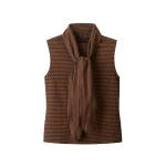 ME+EM ME+EM Scarf Neck Tank in Pecan Brown/Black - Tops - Intelligent British Fashion at Coveti
