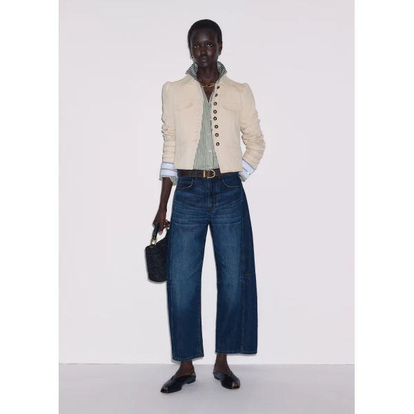 ME+EM ME+EM Short Military Jacket in Ecru - Jackets - Intelligent British Fashion at Coveti