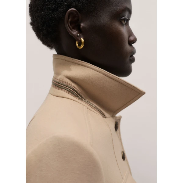 ME+EM ME+EM Short Military Jacket in Pale Stone - Jackets - Intelligent British Fashion at Coveti