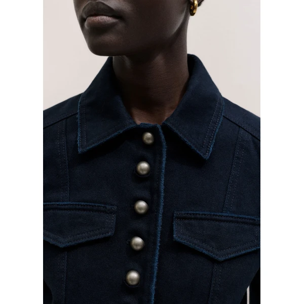 ME+EM ME+EM Short Military Jacket in Summer Navy - Jackets - Intelligent British Fashion at Coveti