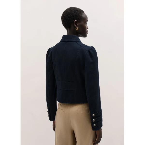 ME+EM ME+EM Short Military Jacket in Summer Navy - Jackets - Intelligent British Fashion at Coveti