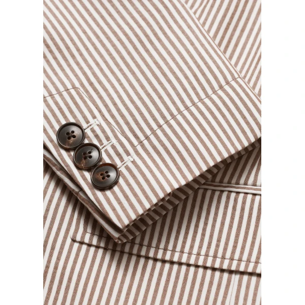 ME+EM ME+EM Short Summer Jacket in Cocoa/Cream - Jackets - Intelligent British Fashion at Coveti
