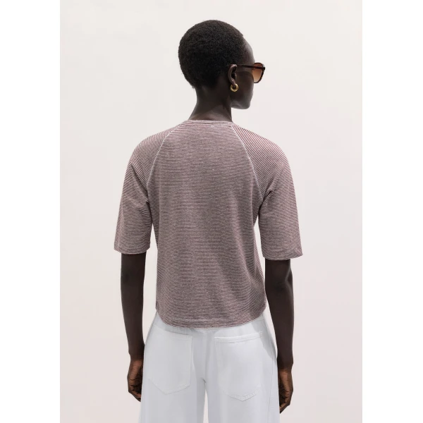 ME+EM ME+EM Slim Fit Raglan Tee in Cinnamon/Light Cream - Tops - Intelligent British Fashion at Coveti