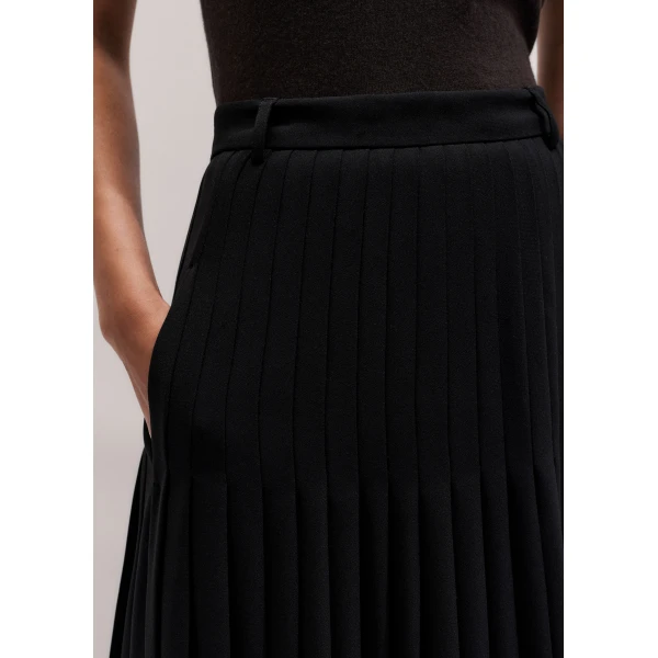 ME+EM ME+EM Slit Pleated Maxi Skirt in Black - Skirts - Intelligent British Fashion at Coveti