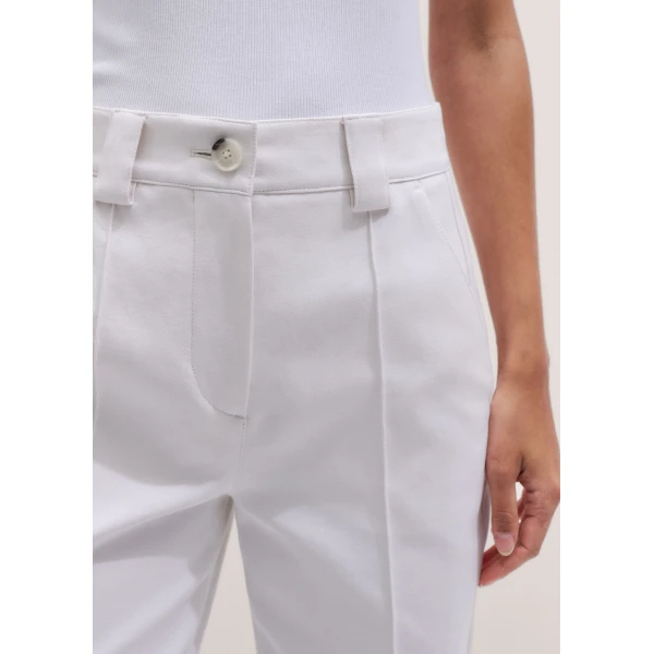 ME+EM ME+EM Straight Crop Trouser in Soft White - Pants - Intelligent British Fashion at Coveti