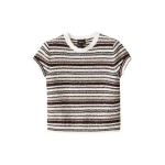 ME+EM ME+EM Stripe Knit Baby Tee in Cream Multi - Knitwear - Intelligent British Fashion at Coveti
