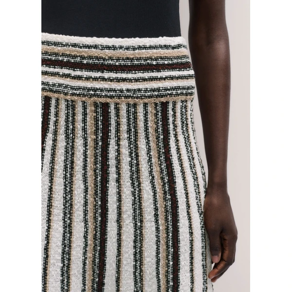 ME+EM ME+EM Stripe Knit Maxi Skirt in Cream Multi - Skirts - Intelligent British Fashion at Coveti