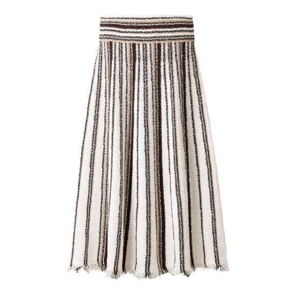 ME+EM ME+EM Stripe Knit Maxi Skirt in Cream Multi - Skirts - Intelligent British Fashion at Coveti