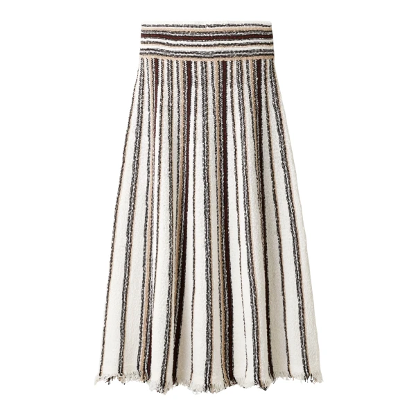 ME+EM ME+EM Stripe Knit Maxi Skirt in Cream Multi - Skirts - Intelligent British Fashion at Coveti