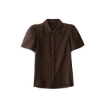 ME+EM ME+EM Summer Blouse in Ganache Brown - Tops - Intelligent British Fashion at Coveti