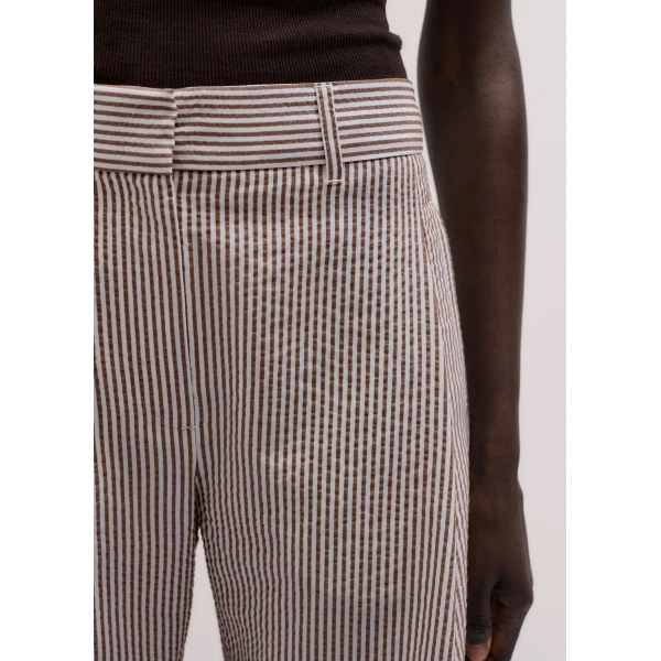 ME+EM ME+EM Summer Clever Trouser in Cocoa Brown/Light Cream - Pants - Intelligent British Fashion at Coveti
