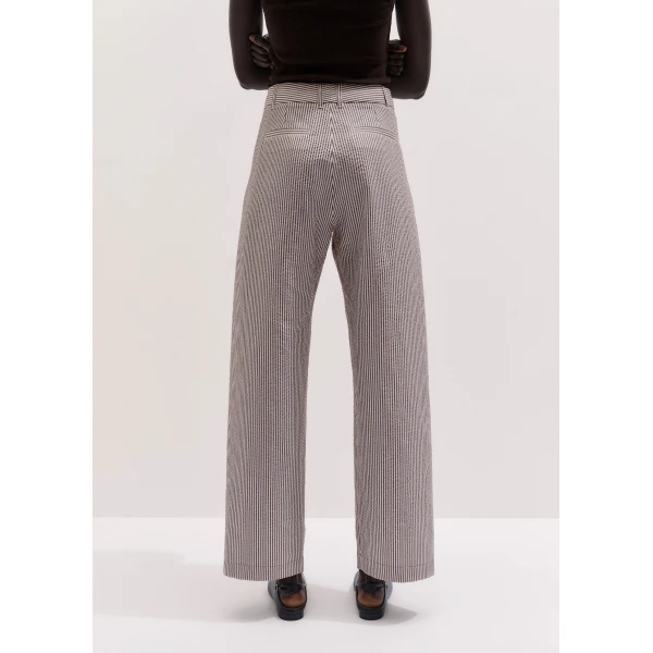 ME+EM ME+EM Summer Clever Trouser in Cocoa Brown/Light Cream - Pants - Intelligent British Fashion at Coveti