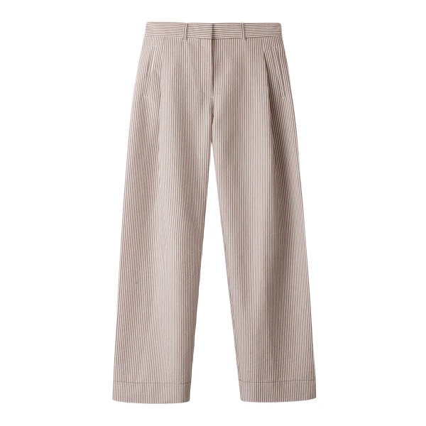 ME+EM ME+EM Summer Clever Trouser in Cocoa Brown/Light Cream - Pants - Intelligent British Fashion at Coveti