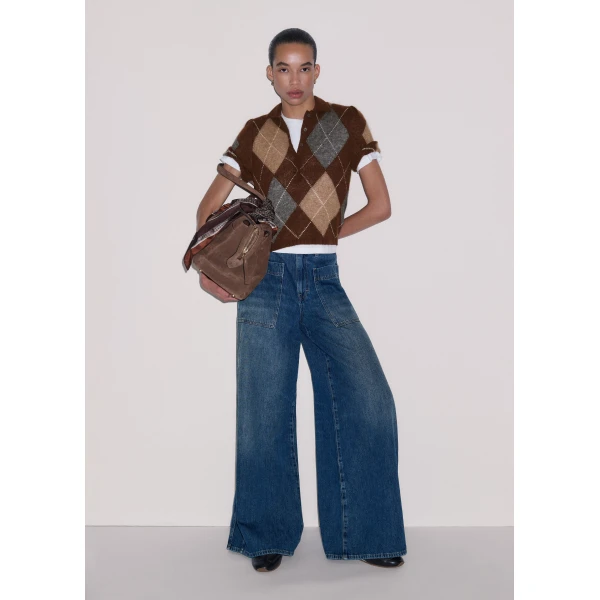 ME+EM ME+EM Super Wide Jean in Authentic Dark Wash - Pants - Intelligent British Fashion at Coveti
