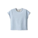 ME+EM ME+EM Sweatshirt Baby Tee in Chambray Blue Marl - Tops - Intelligent British Fashion at Coveti