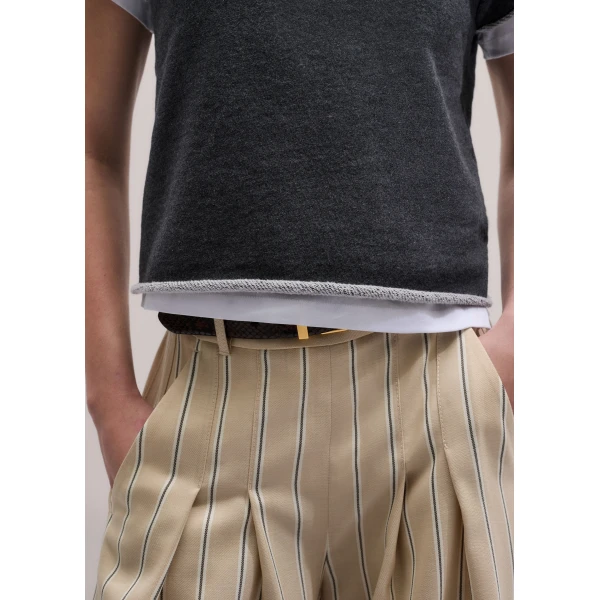 ME+EM ME+EM Sweatshirt Baby Tee in Charcoal Marl - Tops - Intelligent British Fashion at Coveti