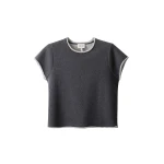 ME+EM ME+EM Sweatshirt Baby Tee in Charcoal Marl - Tops - Intelligent British Fashion at Coveti